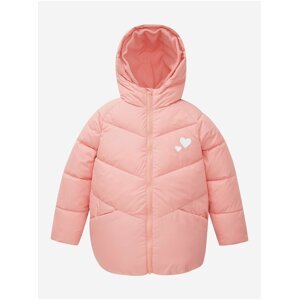 Růžovo holčičí prošívaný zimní kabát s kapucí Tom Tailor