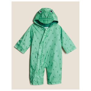 Zelený dětský vzorovaný overal do deště s kapucí Marks & Spencer