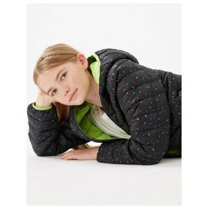 Zeleno-černá dětská prošívaná lehká bunda s technologií Stormwear™ Marks & Spencer