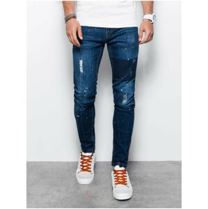 Tmavě modré pánské skinny fit džíny Ombre Clothing