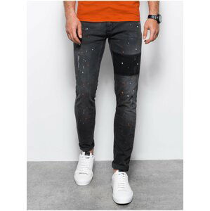 Černé pánské skinny fit džíny Ombre Clothing