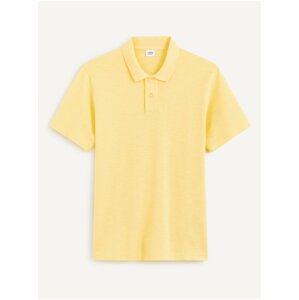 Žluté pánské basic polo tričko Celio Cesunny