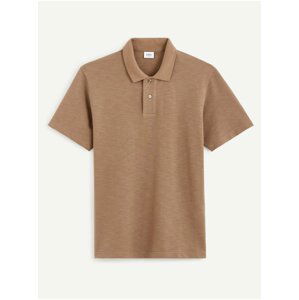 Hnědé pánské basic polo tričko Celio Cesunny