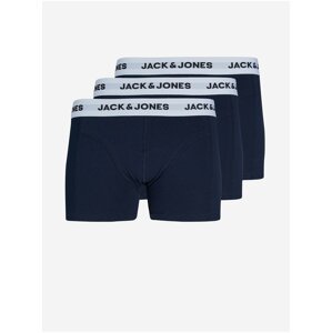 Sada tří pánských boxerek v tmavě modré barvě Jack & Jones Basic