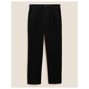 Manšestrové kalhoty, normální střih Marks & Spencer černá