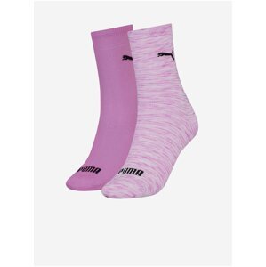 Sada dvou párů dámských ponožek ve fialové barvě Puma