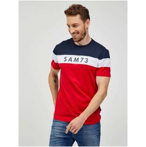 Modro-červené pánské tričko SAM 73 Kavix