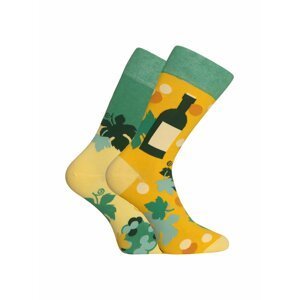Zeleno-žluté unisex vzorované veselé ponožky Dedoles Réva