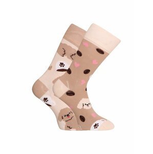 Hnědé unisex vzorované veselé ponožky Dedoles Puppuccino