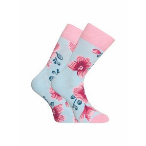 Růžovo-modré unisex květované veselé ponožky Dedoles Orchidej