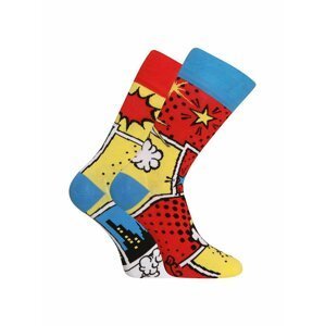 Modro-červené unisex veselé ponožky Dedoles Barevný komiks