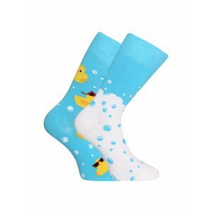 Bílo-modré unisex vzorované veselé ponožky Dedoles Kapitán kačenka
