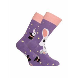 Růžovo-fialové unisex veselé ponožky Dedoles Kouzelný zajíček