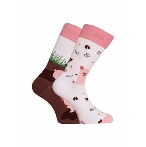 Růžové veselé unisex ponožky Dedoles Šťastná prasátka