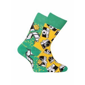 Žluto-zelené unisex veselé ponožky Dedoles Fotoaparát