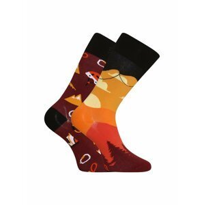 Oranžovo-vínové unisex veselé ponožky Dedoles Horolezectví