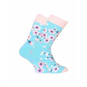Růžovo-modré unisex veselé ponožky Dedoles Sakura a volavka