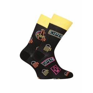 Žluto-černé unisex veselé ponožky Dedoles Neonové pivo