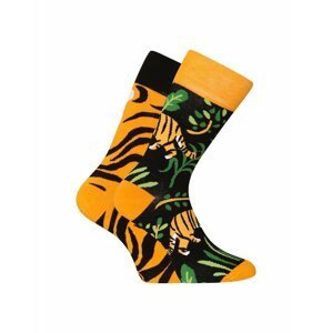Černo-oranžové unisex veselé ponožky Dedoles Tygr v džungli