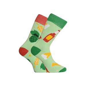 Zelené unisex veselé ponožky Dedoles Pivo a chmel