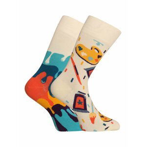 Modro-béžové unisex veselé ponožky Dedoles Paleta barev