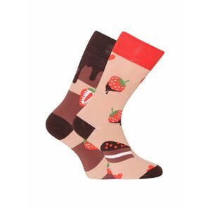 Růžové unisex veselé ponožky Dedoles Čokoládovo-jahodový dort