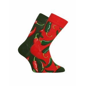 Červeno-černé unisex veselé ponožky Dedoles Chilli papričky