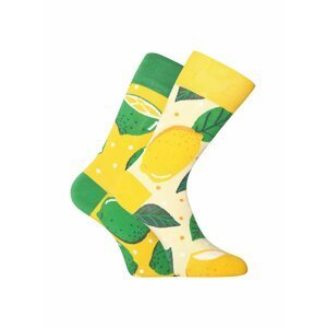 Žluté unisex veselé ponožky Dedoles Limetka a citron