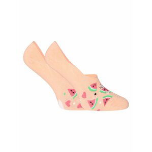Meruňkové dámské veselé extra nízké ponožky Dedoles Kočka s melounem