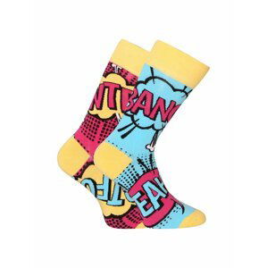 Modro-žluté unisex vzorované ponožky Dedoles Komiks