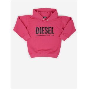 Růžová holčičí mikina s kapucí Diesel