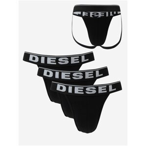 Sada tří černých pánských jockstrapů Diesel