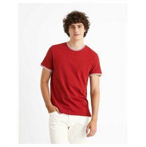 Červené pánské basic tričko Celio Bepiquo