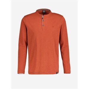 Oranžové pánské tričko s knoflíky LERROS