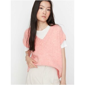 Světle růžová dámská svetrová vesta Trendyol