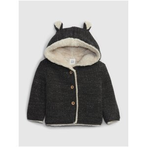 Černý dětský kabátek s kožíškem GAP