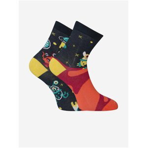Černo-oranžové dětské veselé ponožky Dedoles Mimozemšťani