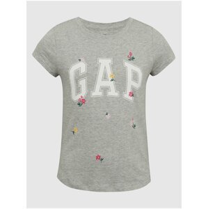 Šedé holčičí květované tričko GAP