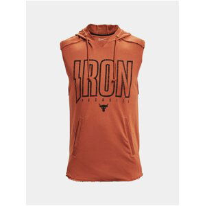 Oranžová pánská mikina bez rukávů Under Armour Pjt Rock Terry Iron SL HD