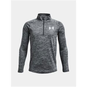 Šedé klučičí žíhané tričko Under Armour UA Tech BL 1/2 Zip