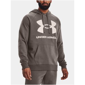 Tmavě hnědá pánská mikina Under Armour UA Rival Fleece Big Logo HD