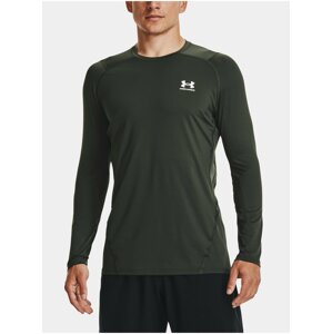 Tmavě zelené pánské tričko Under Armour UA HG Armour Fitted LS