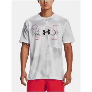 Bílé pánské tričko Under Armour UA FBTL AOP METAL LOGO SS