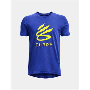 Žluto-modré klučičí tričko Under Armour UA CURRY LIGHTNING LOGO SS