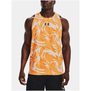 Bílo-žluté pánské vzorované tílko Under Armour UA BASELINE PRINTED TANK