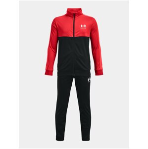 Červeno-černá klučičí tepláková souprava Under Armour UA CB Knit Track Suit