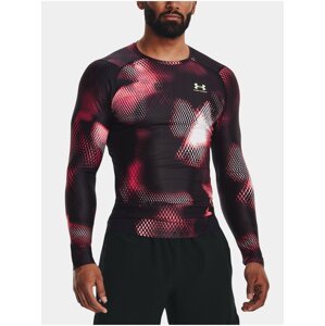 Červeno-černé pánské tričko Under Armour UA IsoChill Prtd Comp LS