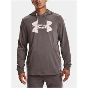 Hnědá pánská mikina Under Armour UA Rival Terry Logo Hoodie