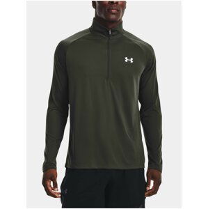 Tmavě zelené pánské tričko Under Armour UA Tech 2.0 1/2 Zip