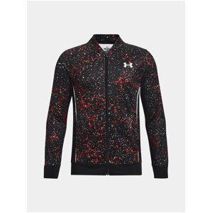 Červeno-černá klučičí vzorovaná bunda Under Armour UA Pennant 2.0 Novelty FZ